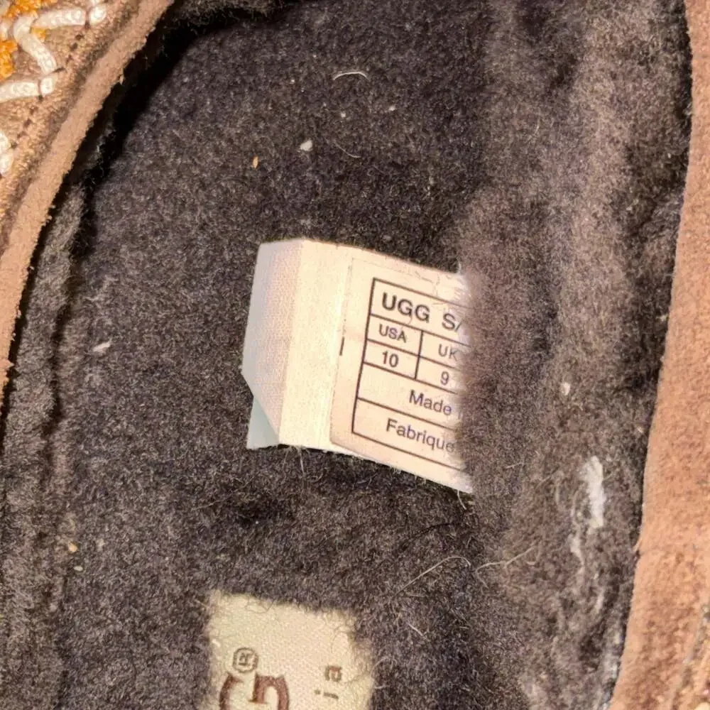 UGG Men’s Tasman Chestnut Shearling Lined Moccasin Slipper Shoe US 10